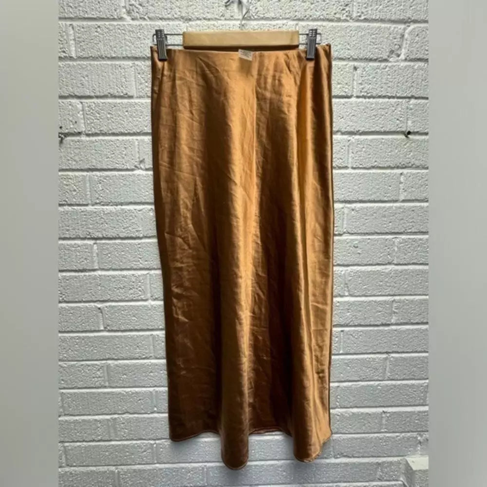Elegant Sans Souci Midi Skirt - Rich Tan Colour