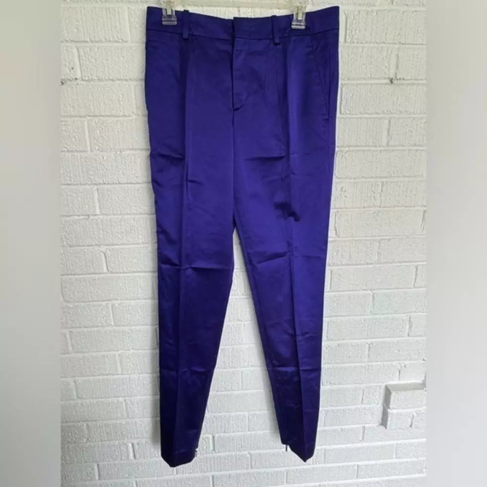 Elegant Purple Trousers for Formal Occasions Gucci Silk Size 6