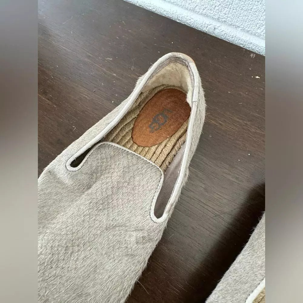 Stylish Grey Espadrille Slip-Ons UGG Calf