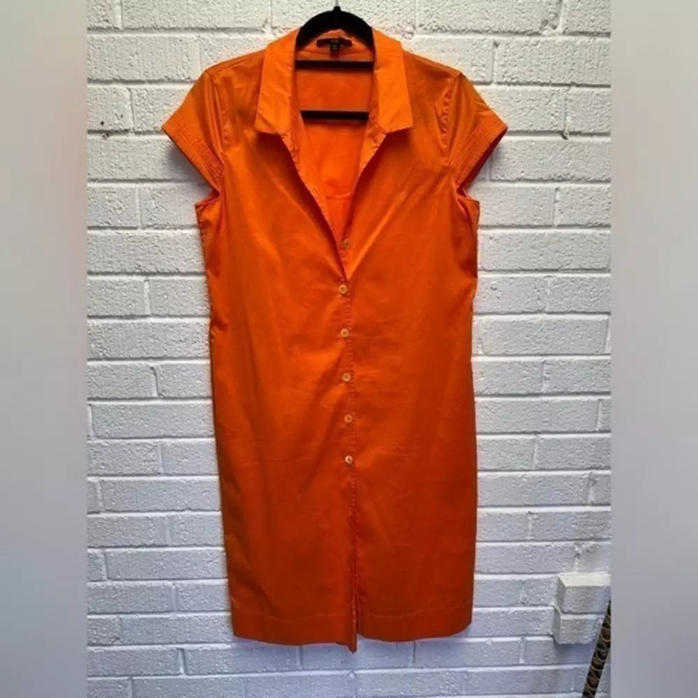 Stylish Orange Button-Up Dress - Perfect for Summer Days