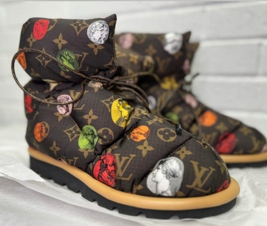 NIB Louis Vuitton x Fornasetti Monogram Boots 39 Brown Limited Edition