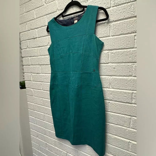 Sleeveless Teal Dress with Structured Design Paul & Shark Size 42