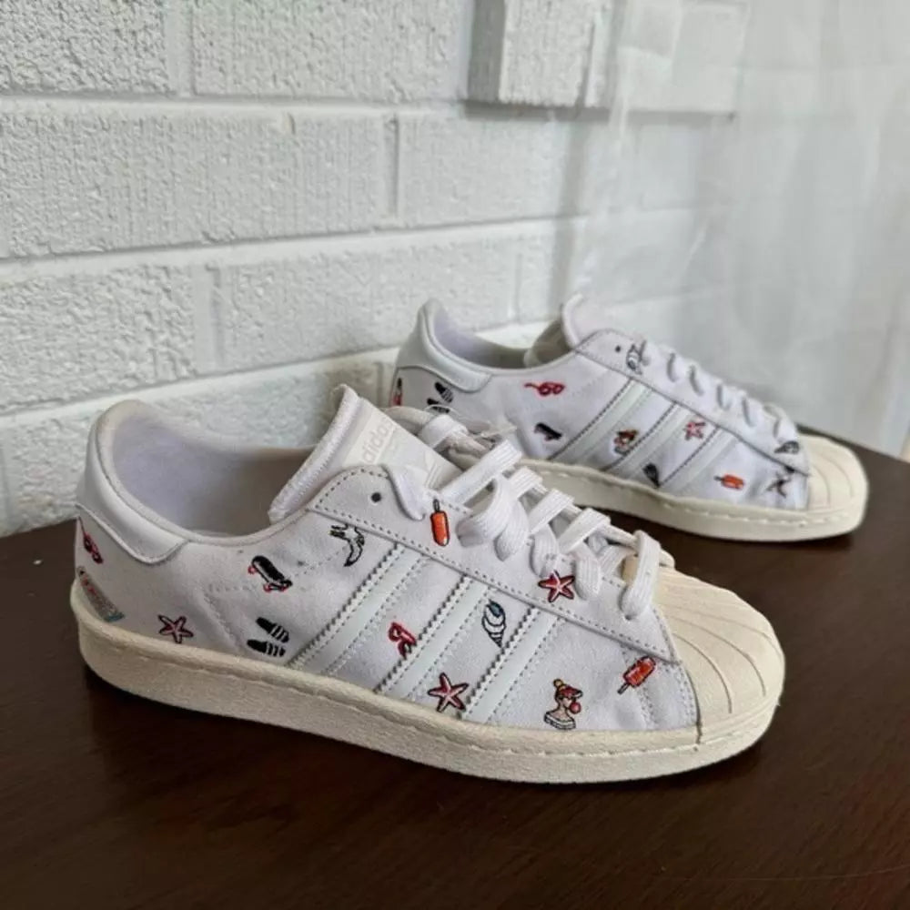 Adidas Superstar 80s W - White with Fun Graphics - Limited Edition