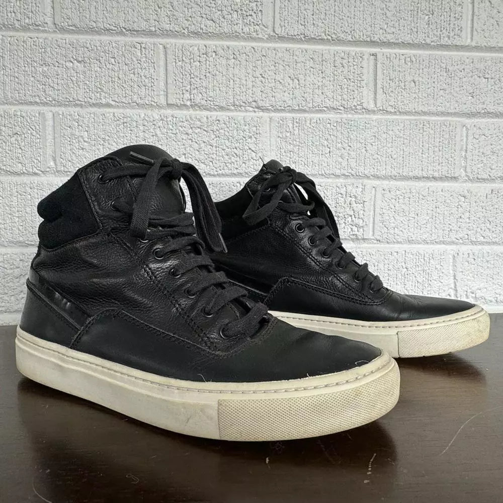 Vince Black Leather High-Top Sneakers Newman 6.5