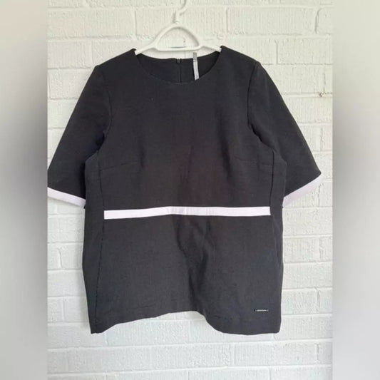 Cop-Copine Ponyo Short Sleeve Top In Micro Dot Print Black Size Large 10