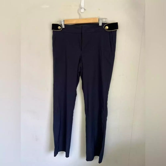 Authentic Pink Tartan Women Tailored Pants - Size 10 w/ Decorative Gold Buttons