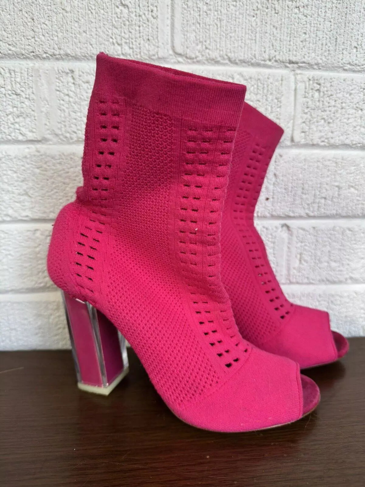 Pink Knit Heeled Sandals Trendy and Stylish Footwear Baldinini 37 Size 7
