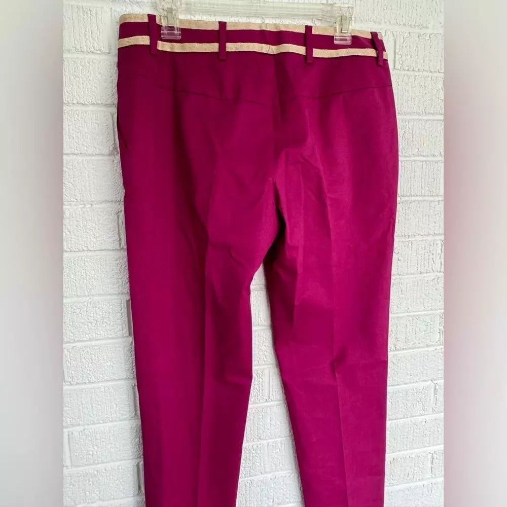 Fuchsia Dress Pants with Cream Striped Waistband RED Valentino