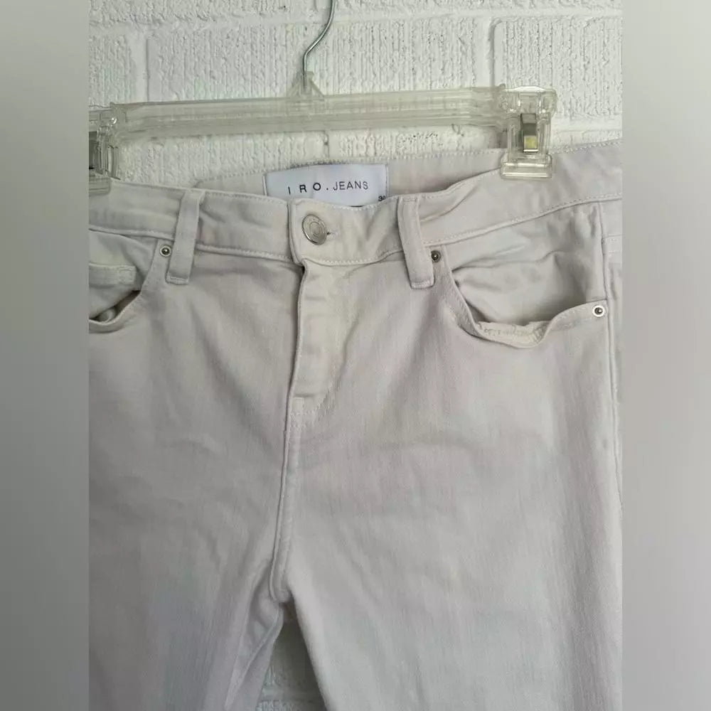 Stylish Ripped Skinny Jeans in Light Beige IRO