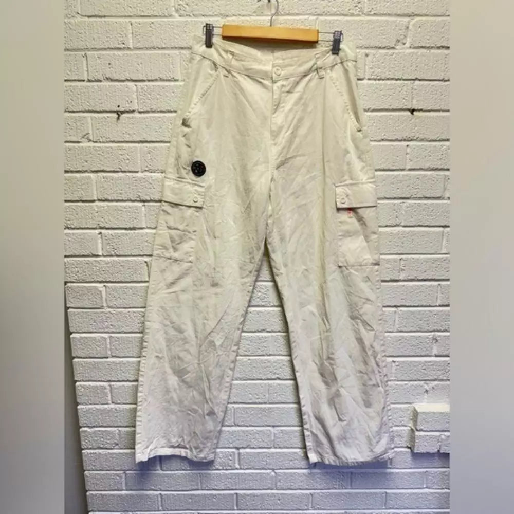 Stylish Cargo Pants with MAUI Patch - Cream Color Maui and Sons